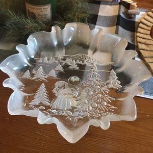 Vintage Mikasa pedestal footed bowl- Christmas